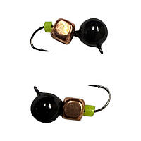 Блешня Вольфрамова "Латишка" Куля - З кубиком мідь - Ø4,1мм - 0,7г - Чорний - Kumho №14 - Латвія (МК1096)