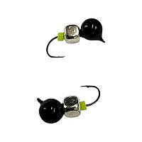 Блешня Вольфрамова "Латишка" Куля - З кубиком срібло - Ø4,2мм - 0,7г - Чорний - Kumho №16 - Латвія (МК1076)