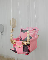 Підвісна гойдалка для дитини в квартиру Love me Рожева