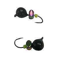 Блешня Вольфрамова "Латишка" Куля - З кубиком хамелеон - Ø4,1мм - 0,7г - Чорний - Kumho №14 - Латвія (МК1053)