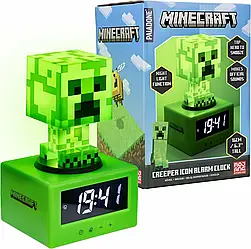 Дитячий настільний будильник годинник Minecraft Paladone Creeper 16 см майнкрафт Кріпер