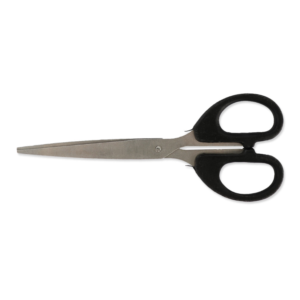 Ножиці, чорні ручки, 155*65 мм, фото 1