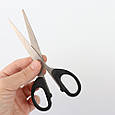 Ножиці, чорні ручки, 155*65 мм, фото 3
