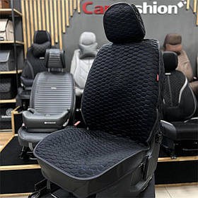 Накидки на передні сидіння CarFashion, модель SOTA FRONT, чорний із синьою ниткою