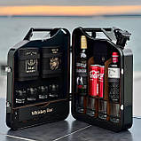 Каністра бар 20 л зі скриньками та підсвічуванням усередині, на подарунок, міні-бар для дому, оригінальний подарунок чоловікові, фото 3