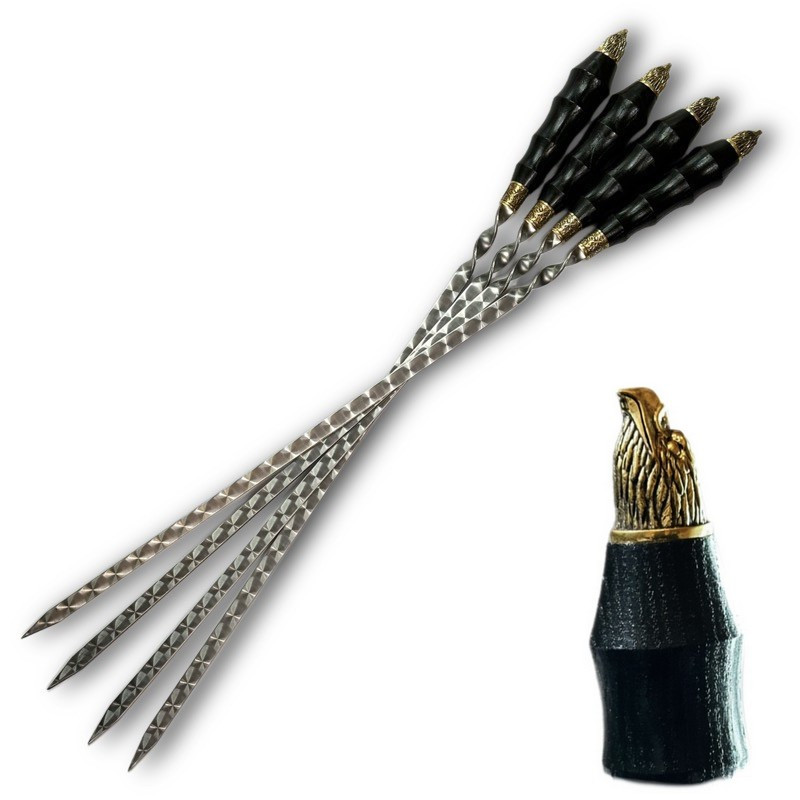 Шампура з дерев'яною ручкою Орел 4 шт. Gorillas BBQ SKK66, фото 1