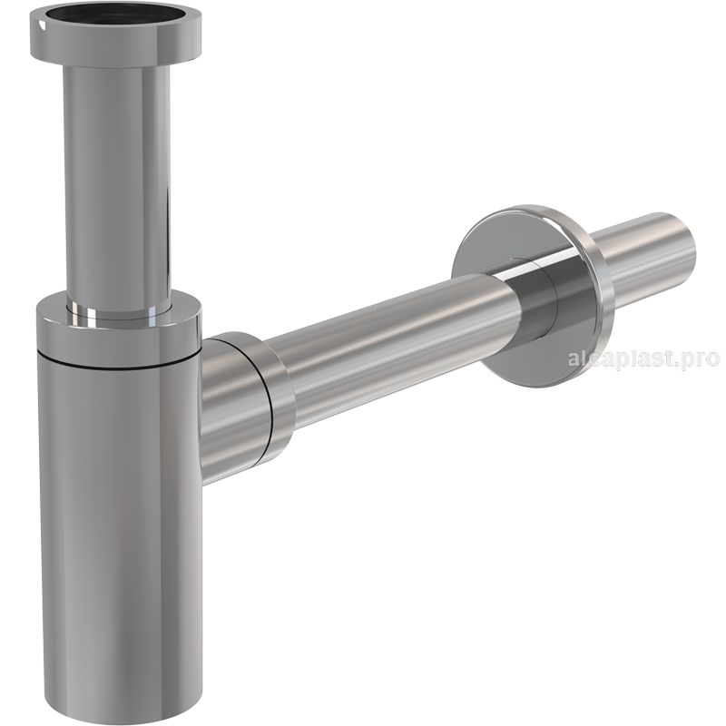 Сифон для умивальника AlcaPlast A400 DESIGN, суцільнометалевий, фото 1