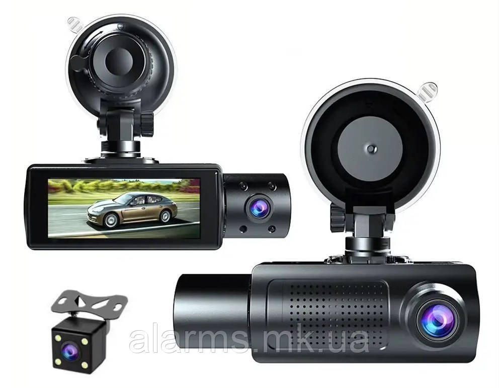 Автомобільний відеореєстратор D310 (3 камери) Wi-Fi, фото 1