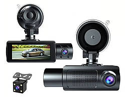Автомобільний відеореєстратор D310 (3 камери) Wi-Fi