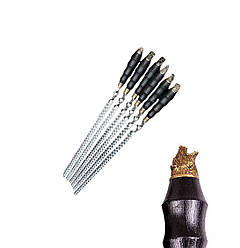 Шампур широкий для люля-кебаб 6 шт Звіри 45 см Gorillas BBQ SKK113