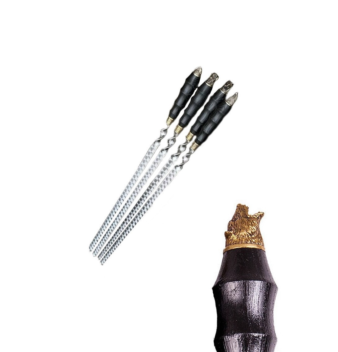 Шампур широкий для люля-кебаб 4 шт Звіри 50 см Gorillas BBQ SKK96, фото 1