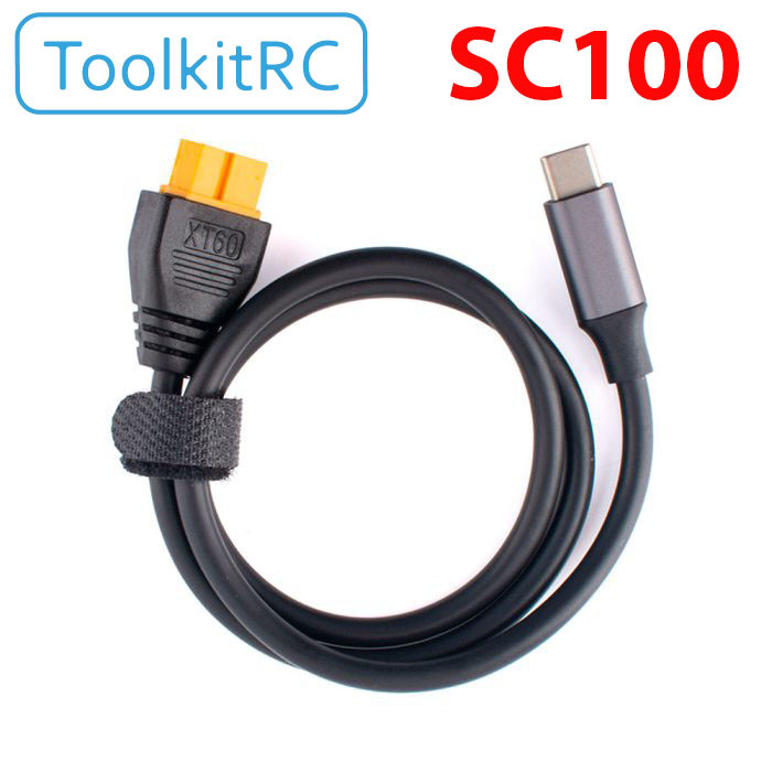 Кабель живлення ToolkitRC SC100 (оригінал) XT60 - USB Type-C для зарядних пристроїв ToolkitRC M6 M7 M8P M9, фото 1