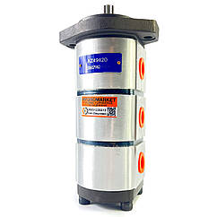 Шестеренний гідравлічний насос тандем 222A11/8/6X120JD (11+8+6см3, 1500 об/хв, 250 бар)