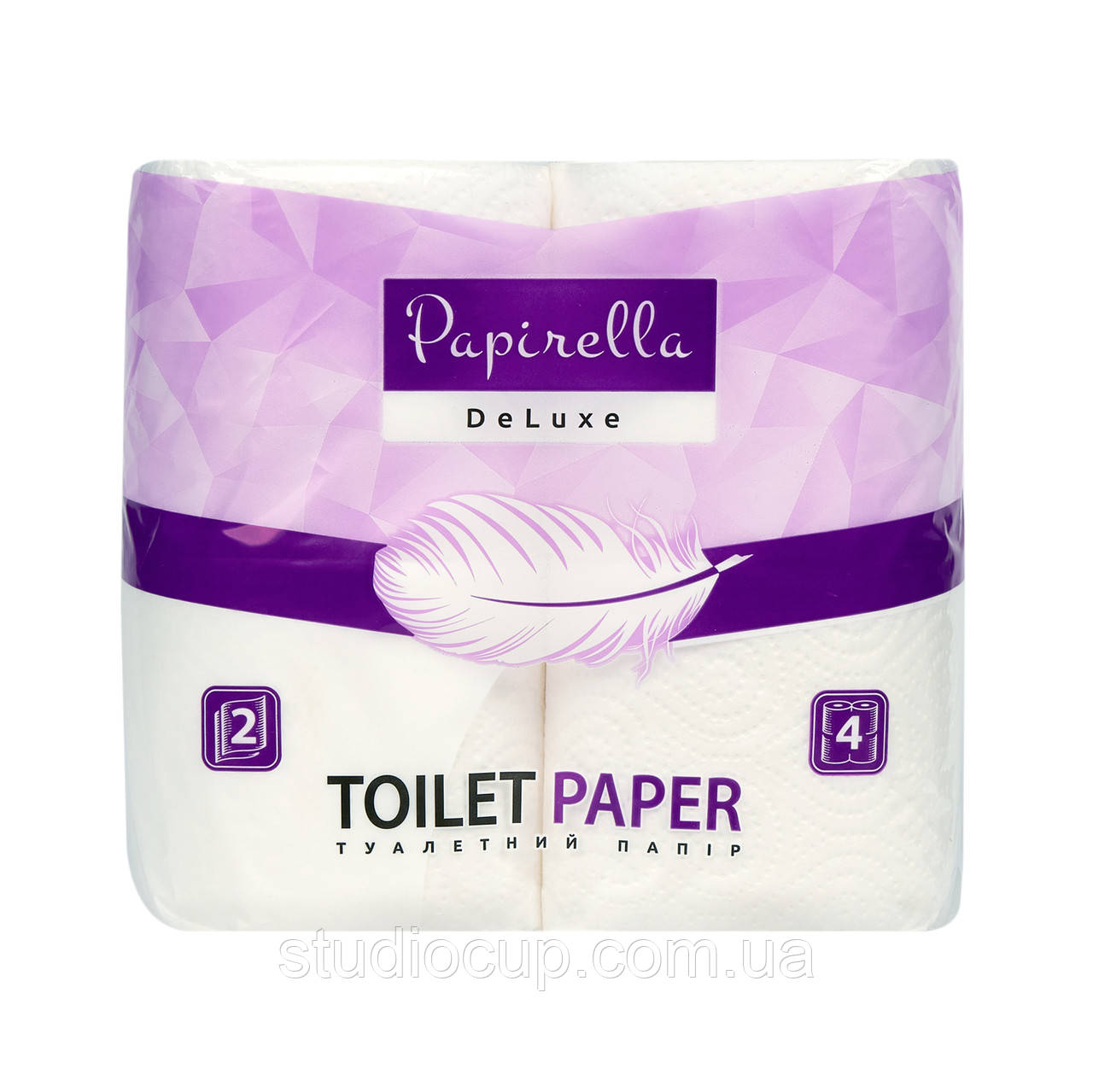 Туалетний папір двошаровий білий 4шт/уп, фото 1