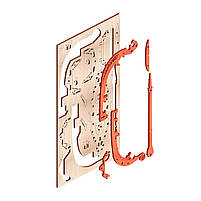 Механічний дерев’яний 3D конструктор ХДФ Корабель Драккар Вікінгів «Бойовий Дракон» 131 деталь, фото 3