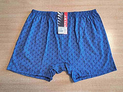 Чоловічі труси боксерки сімейні класичні 100% бавовна Atlet МБ maxi принт блакитні (розміри: 54-56)