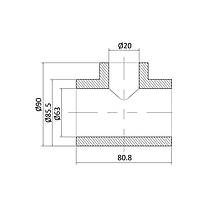 Трійник PPR Blue Ocean 63х20х63 редукційний, фото 2