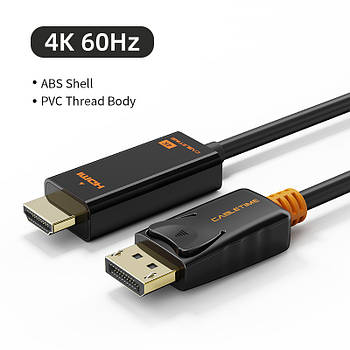 Кабель CableTime DisplayPort (M) - HDMI (M), 4K/60Hz, V1.2, 1.8 м (CD32K)