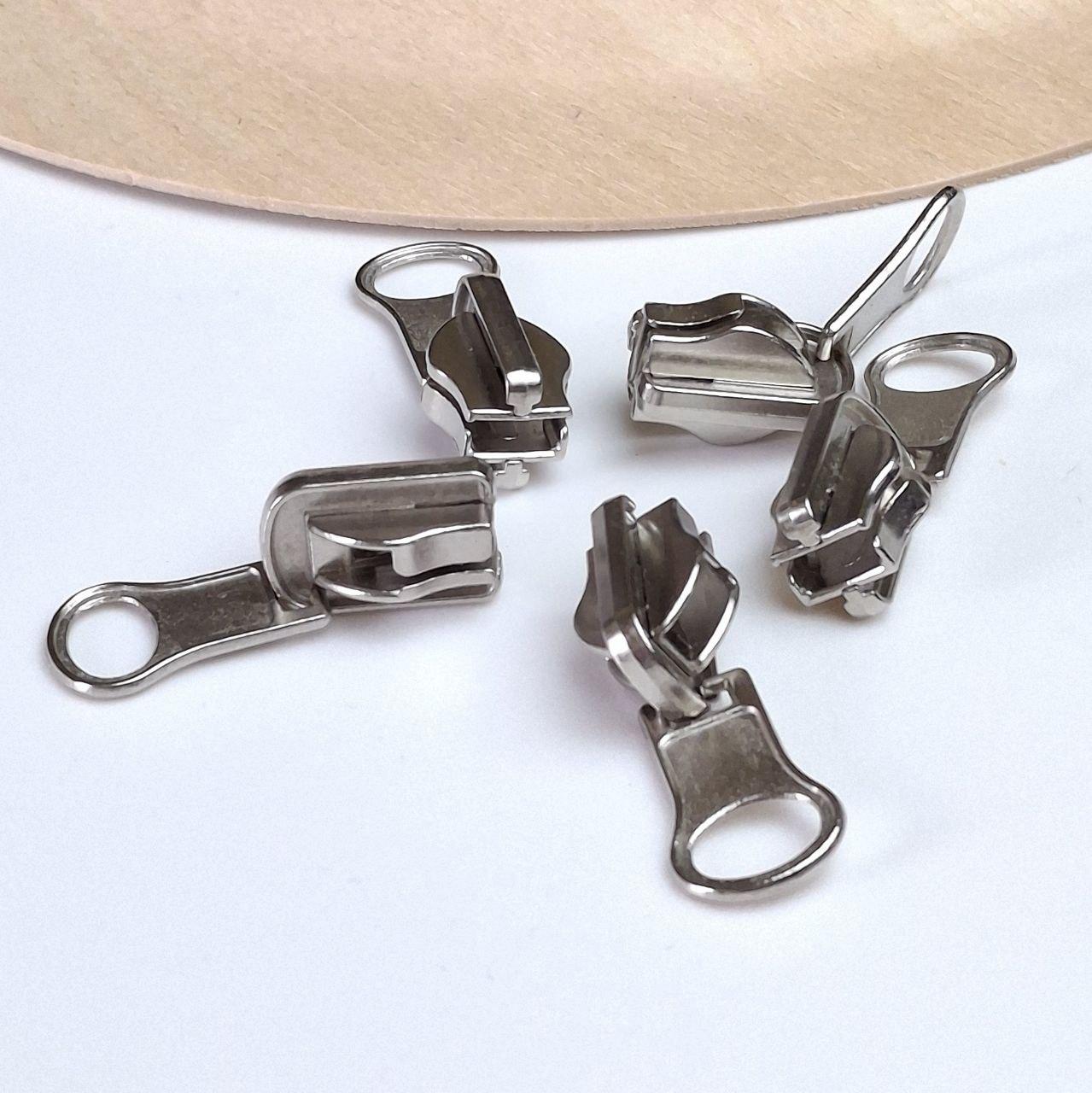 Бігунок двосторонній для спіральної потаємної блискавки №7 нікель, фото 1