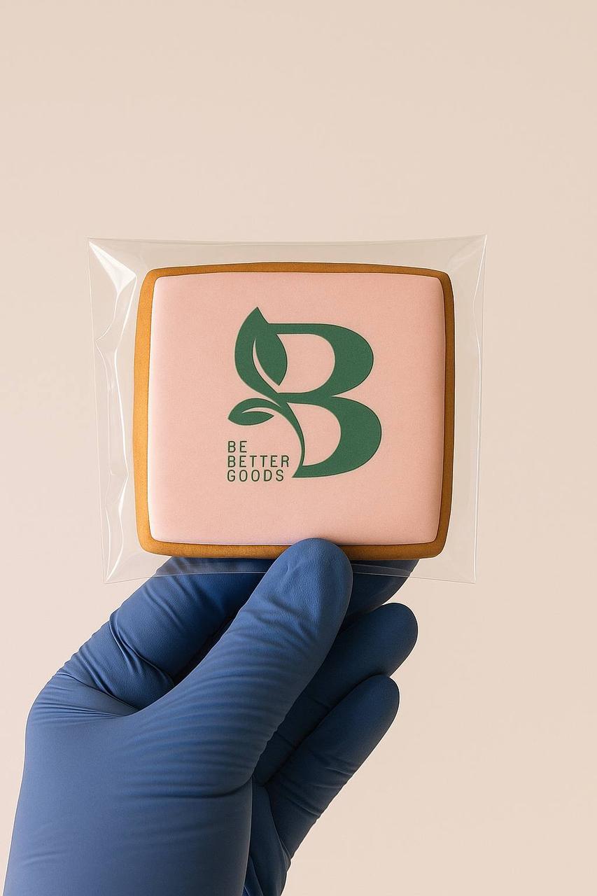 Медовий брендований пряник комплімент квадрат 6х6 см сувенірний гуртом 50 шт., фото 1