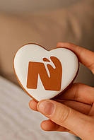 Пряник серце 5.5 см Медовий із харчовим друком Комплімент із логотипом 50 шт.