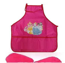 Дитячий фартух з нарукавниками "Принцеси", рожевий