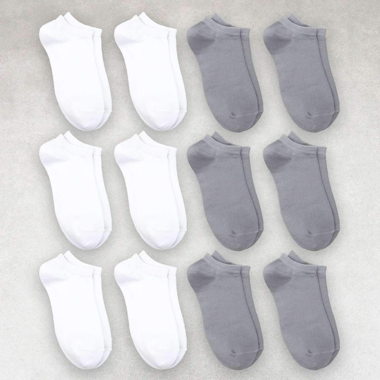 Набір шкарпеток жіночих 12 пар коротких "White&Grеy" зі зручною резинкою бавовна преміум сегмент розмір 35-38, фото 1