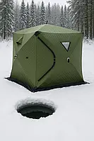 Намет для риболовлі зимовий утеплений куб вітрозахисний 210х210 палатка хакі для риболовлі кемпінгу подорожей намет для зими Lugi