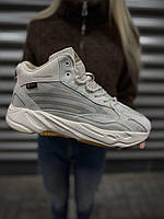 Чоловічі зимові високі термо кросівки Adidas Yeezy Boost 700, зимові теплі кросівки на хутрі Адідас для чоловіків