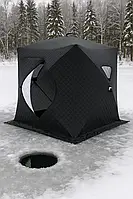 Намет зимовий утеплений куб рибальський 210х210 чорний палатка для риболовлі туризму кемпінгу подорожей намет для зими Lugi