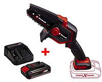 Мощная пила цепная аккумуляторная Einhell GE-PS 18/15 Li BL - Solo: с АКБ 18V 2.5 Ah, шина 158мм, 4,8 м/с NPP25