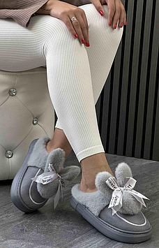 Жіночі кімнатні сірі капці Тп175