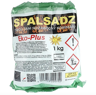 Засіб Spalsadz Eko Plus 1 кг — порошок для видалення сажі з котлів, камінів і димоходів