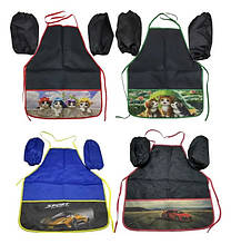 Дитячий фартух з нарукавниками Авто / Котики