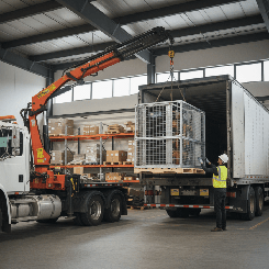 Послуга доставки готових металовиробів товарів габаритних до 6м.куб маніпулятором спец технікою