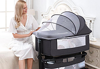 Ліжечко для новонароджених приставне 3 в 1 колиска, пеленальний столик і сітка від комах