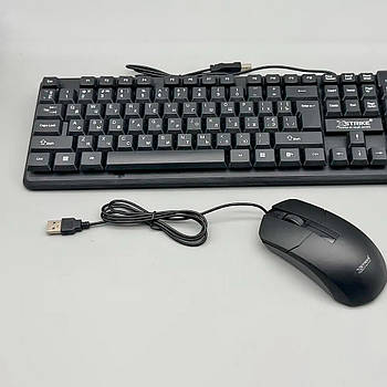 Дротова клавіатура мембранна + мишка XSTRIKE X-1012 OFFICE / Комплект Клавіатура та Миша