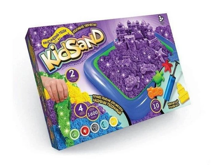 Набір для творчості Danko toys Кінетичний пісок KidSand 1600г + пісочниця KS-02-01U