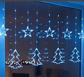 Дощик зірочки і ялинки 120 led Blue 3м, фото 1