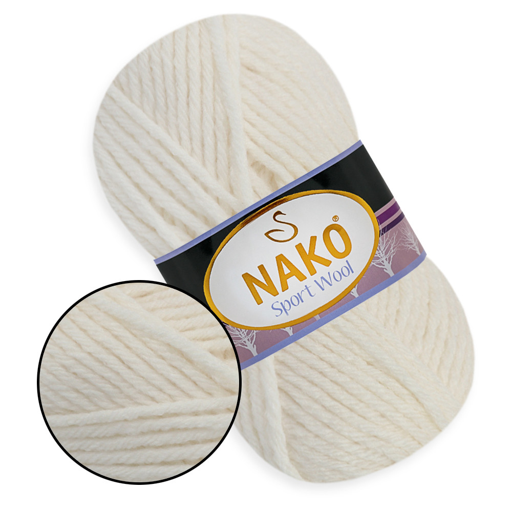 Nako Sport Wool, Молочний No300, фото 1