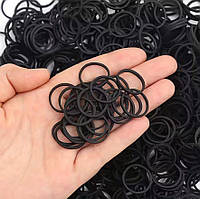 Гумки гумові для кісок зачісок чорні резиночки 50 шт.