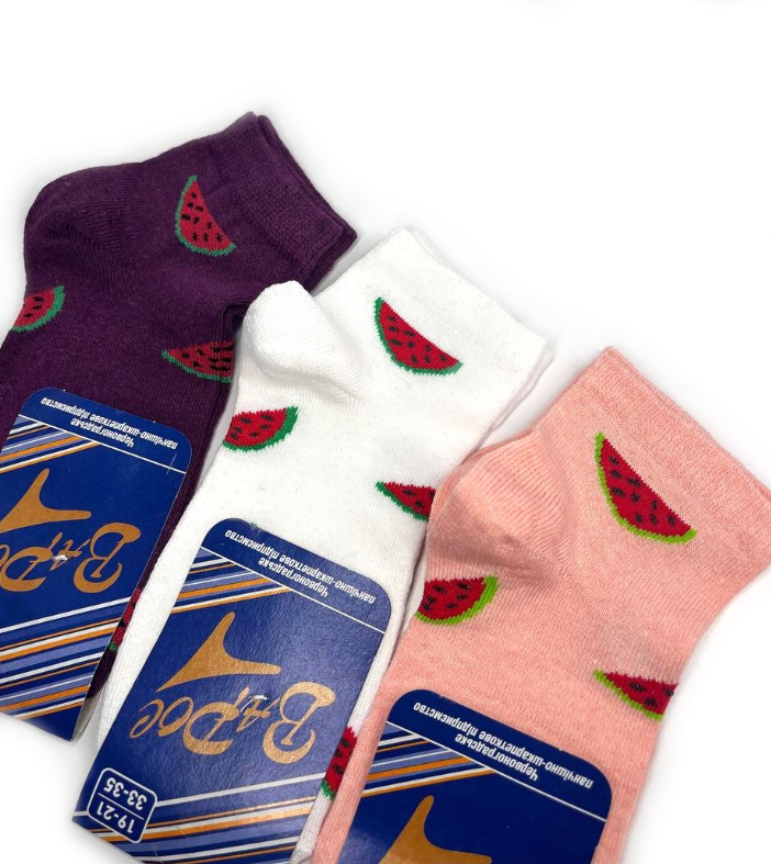 Шкарпетки підліткові "Кавун" асорті 19-21 р. (12 пар!) (Демісезонні) Варос, фото 1