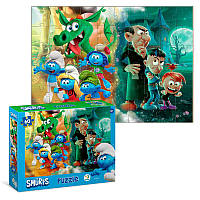 Дитячі пазли 60 крупних елементів Мультяшні герої Смурфики, розвиваюча гра від 4 років