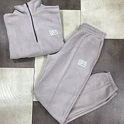 Жіночий костюм із флісом і горлом на блискавці Розміри: 44,48,52 (18147-3)