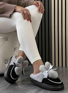 Жіночі кімнатні чорні капці Тп175