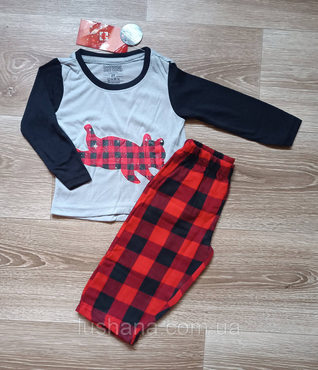 Піжама Bottoms Out на хлопчика / новорічна / різдвяна / 2T (маломір) / 74-80, фото 1