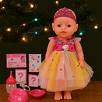 Пупс великий функціональний їсть на горщик 45 см з аксесуарами BL 038 H лялька дівчинка