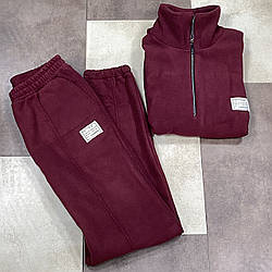 Жіночий зимовий костюм з голом на блискавці "Фліс" Розміри: 44,48,52 (18147-8)