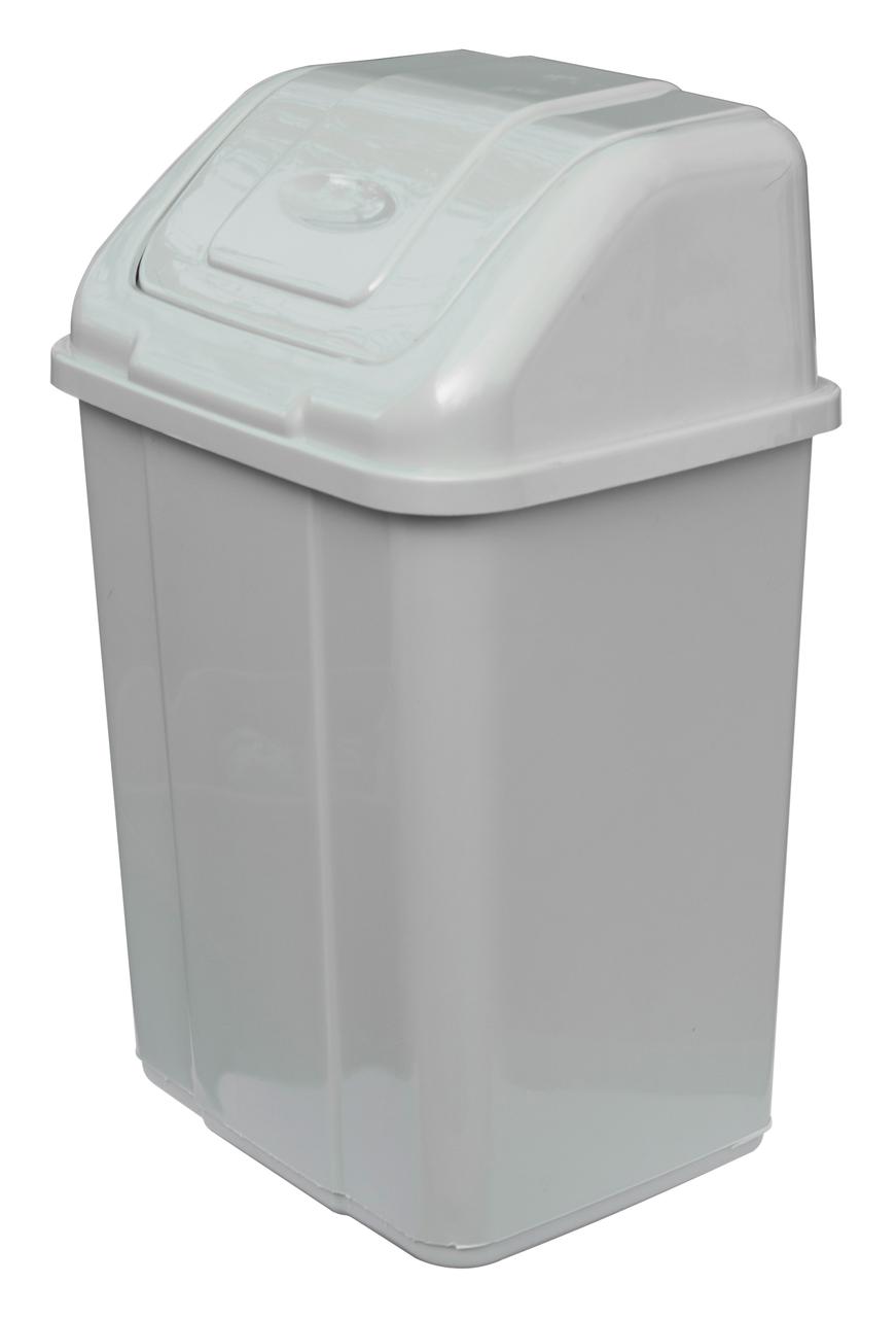 Відро для сміття пластикове Будиночок 10 літрів сірий 22*18*38 см (ПолімерАгро), фото 1