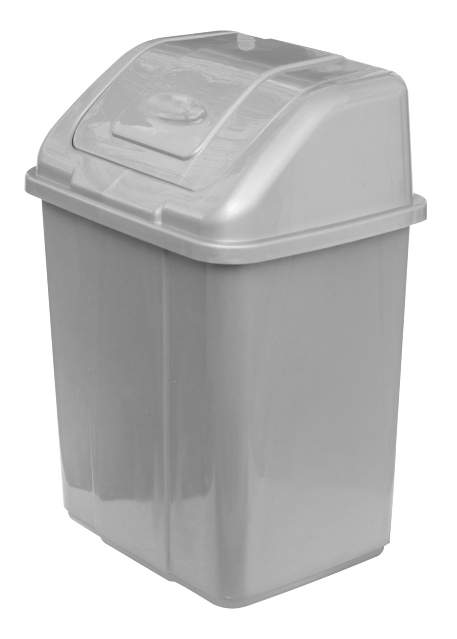 Відро для сміття пластикове Будиночок 4 літри сіре 19*14*28 см (ПолімерАгро)